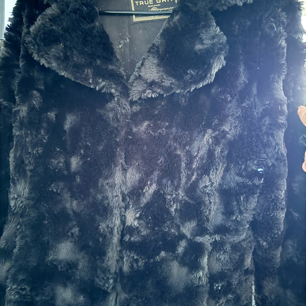 True Grit Women's Plush Black Teddy Jacket